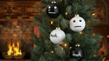 2-Pack: Meh Face Christmas Ornaments