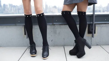 MinxNY Knee High Boot Socks with Stud Detail