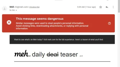 dangerous messages from meh