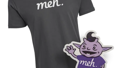 Heavy Metal Meh Logo Shirt and IRK Sticker