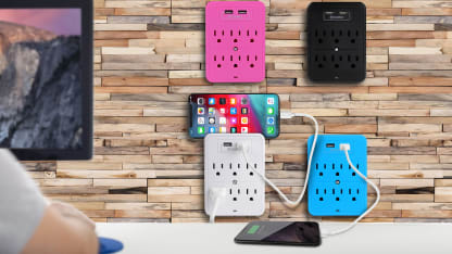 2-Pack: Aduro 6-Outlet Multi-Station With Dual USB Ports