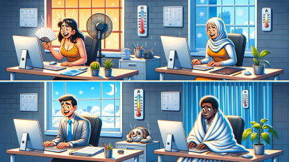 Is your workplace too hot, too cold, or just right? (Hop in the comments and tell us the temp.)