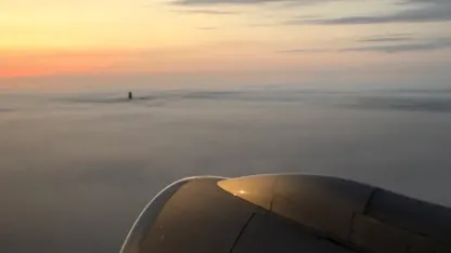One World Trade Center in clouds