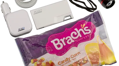 Flashlight, Power Bank & Candy Corn Halloween Prep Kit