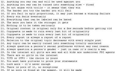 Rules Of the Internet