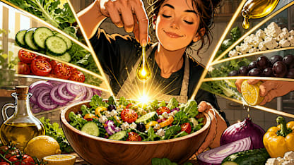 The secret to a delicious salad is adding: