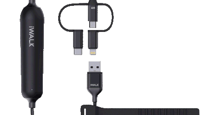 2-Pack: iWalk Powerline 3200mah Power Bank Charging Cord