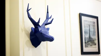 Papercraft World Blue Deer Head Wall Art