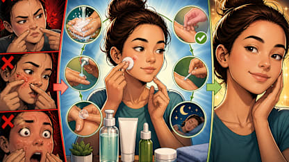 The correct way to deal with a zit is to: