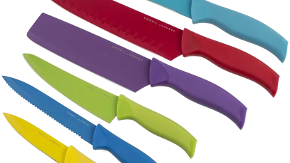 Emeril 6 Piece Non-Stick Colorful Knife Set with Sheathes