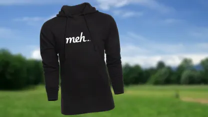 Black French Hoodie with White Meh Logo on Front