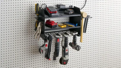 Hammacher Schlemmer Garage Tool Organizer w/Power Strip