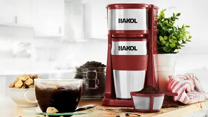 Hakol Mini Travel Single Serve Coffee Maker & 15 Oz. Travel Mug Coffee