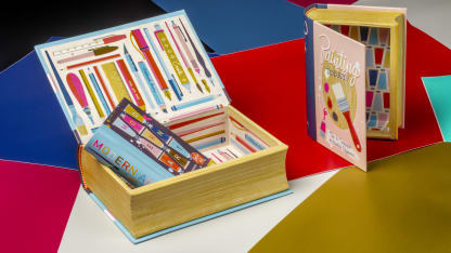 Set of 3 Punch Studio Art Lover Book Storage Boxes