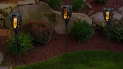 2-Pack: Solar Powered Flickering Flame Torch Lights (necropost)