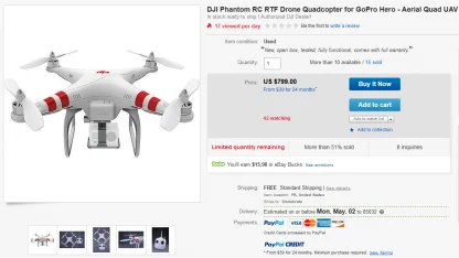 eBay Daily Deal: DJI Phantom 1 for... EIGHT HUNDRED BUCKS!