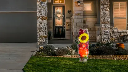 Evergreen Harvest Illuminated Fall Floral Stake (38")