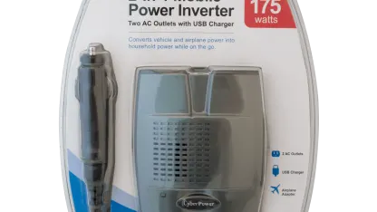 CyberPower 175W Power Inverter with USB Charging Port and 2 AC Outlets