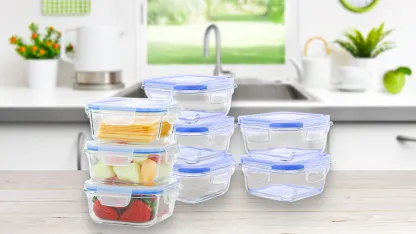 Kinetic Go Green 16-Piece Square Glass Food Storage Set (18oz)
