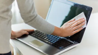 I clean my laptop screen: