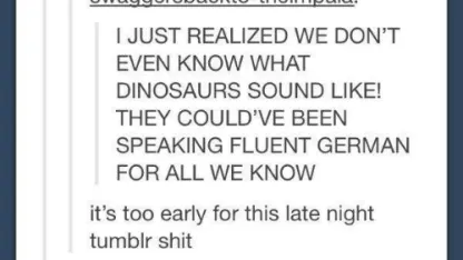 I just realized we don't know!