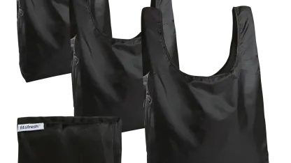 3-Pack: Fit & Fresh Grocery Totes with Pockets and Handles