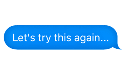 Let's try this again...