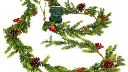 Pre-Lit 9-Foot Garland with Color-Changing Lights by American Tree & Wreath