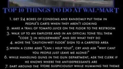 Things to do at Wal-mart