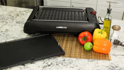 GoWISE USA 2-in-1 Smokeless Indoor Grill and Griddle with Recipe Book