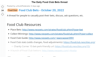 [DISCUSSION] Food Bets