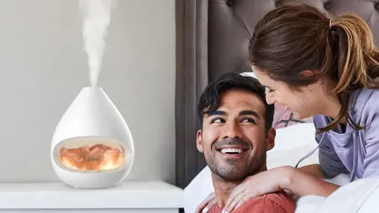 PureGlow Crystal 2-in-1 Himalayan Salt Lamp & Ultrasonic Essential Oil Diffuser