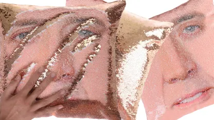 Nicolas Cage Reversible Sequin Throw Cushion Cover