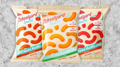 24-Pack of Schoolyard Snacks Low Carb Keto Puffs (Hot, BBQ or Cheddar Jalapeño)