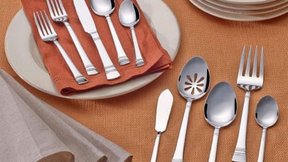 Pfaltzgraff 18/0 Sapphire Bay 42 Piece Stainless Steel Flatware Set