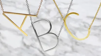 18k Gold Plated XL Initial Necklaces