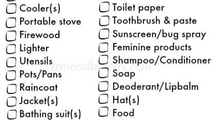 What do you bring camping?