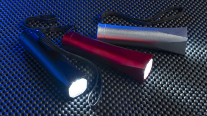 3-Pack: LumaGear Sleek Aluminum Flashlight in Assorted Colors