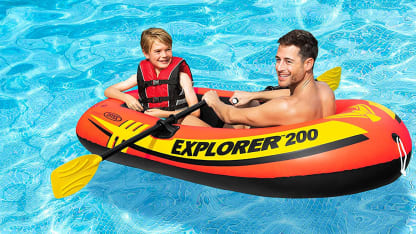 2-Pack: Intex Explorer 200 Inflatable Boats with Oars and Pump