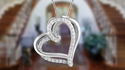 Diamond Muse 1/4 Carat Diamond Silver Heart Pendant Necklace