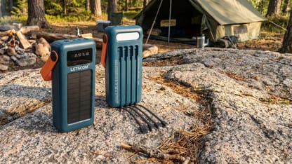 2-Pack: Letscom 30,000mAh Power Banks with 4 Built-in Cables & Solar Panel