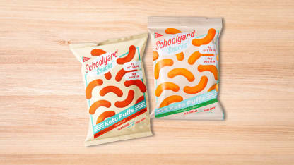 24-Pack of Schoolyard Snacks Low Carb Keto Puffs (BBQ or Cheddar Jalapeño)