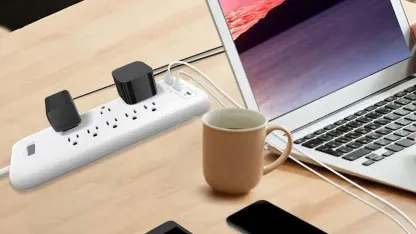 2-Pack: Clear Power 8-Outlet 2160J Surge Protector Power Strip