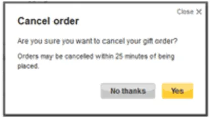 Canceling order