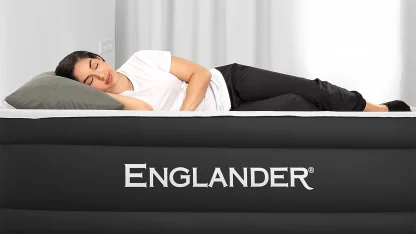 Englander Luxury Double High Air Mattress With Built In Pump (Twin, Black)