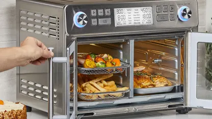 PowerXL Smartsynx 1750W Dual Zone French Door Toaster Oven with Air Fry