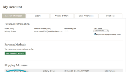 Change default shipping address