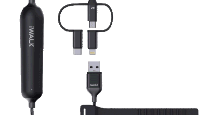 2-Pack: iWalk Powerline 3200mah Power Bank Charging Cord