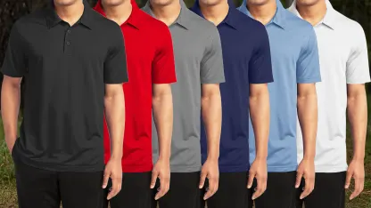 3-Pack: Galaxy by Harvic Men's Short Sleeve Moisture Wicking Polo Shirts