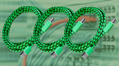 3-Pack of Evergreen 10' Green Braided USB-A to USB-B Peripheral Cables